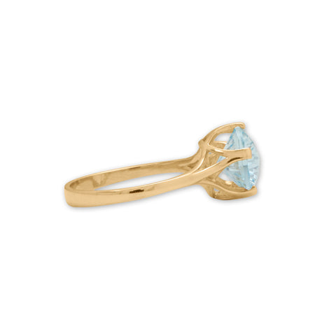 14 Karat Gold Precision Cut Sky Blue Topaz Ring Item #: 0p8109