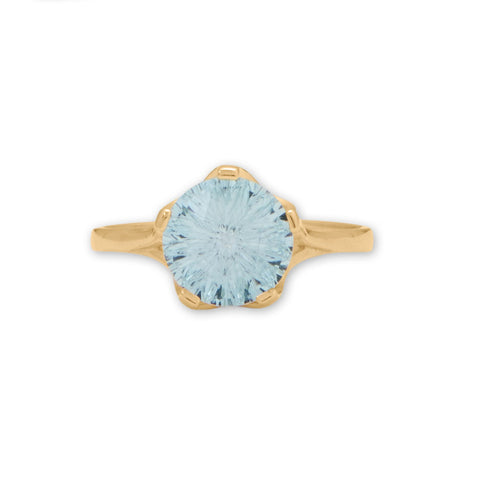 14 Karat Gold Precision Cut Sky Blue Topaz Ring Item #: 0p8109