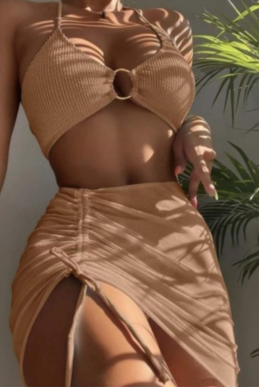 Two Piece Bra Skirt Bikini Swimwear