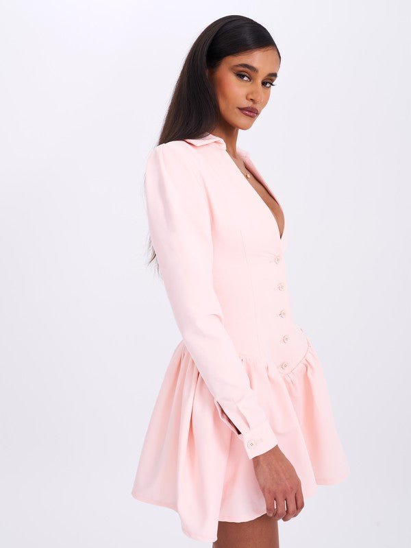 Pink Blazer Mini Dress