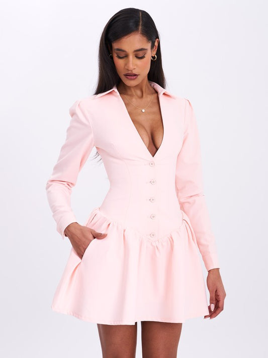 Pink Blazer Mini Dress