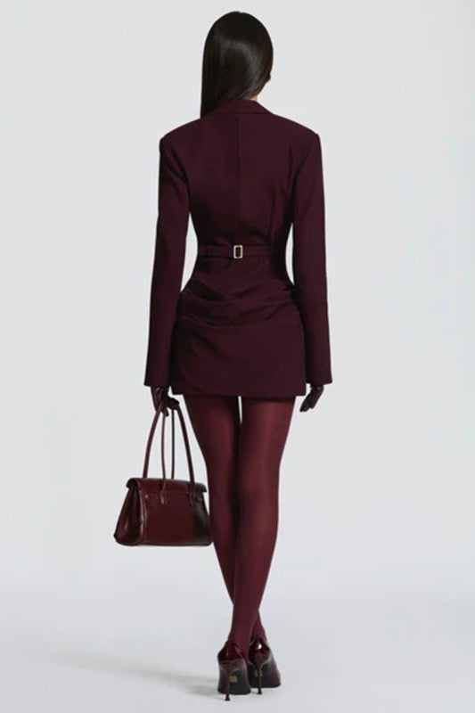 Plum Mini Blazer Dress
