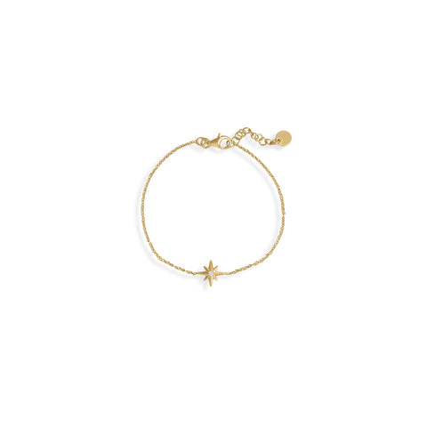 6.5"+1" 14 Karat Gold Plated CZ Star Bracelet Item #: 34368-7