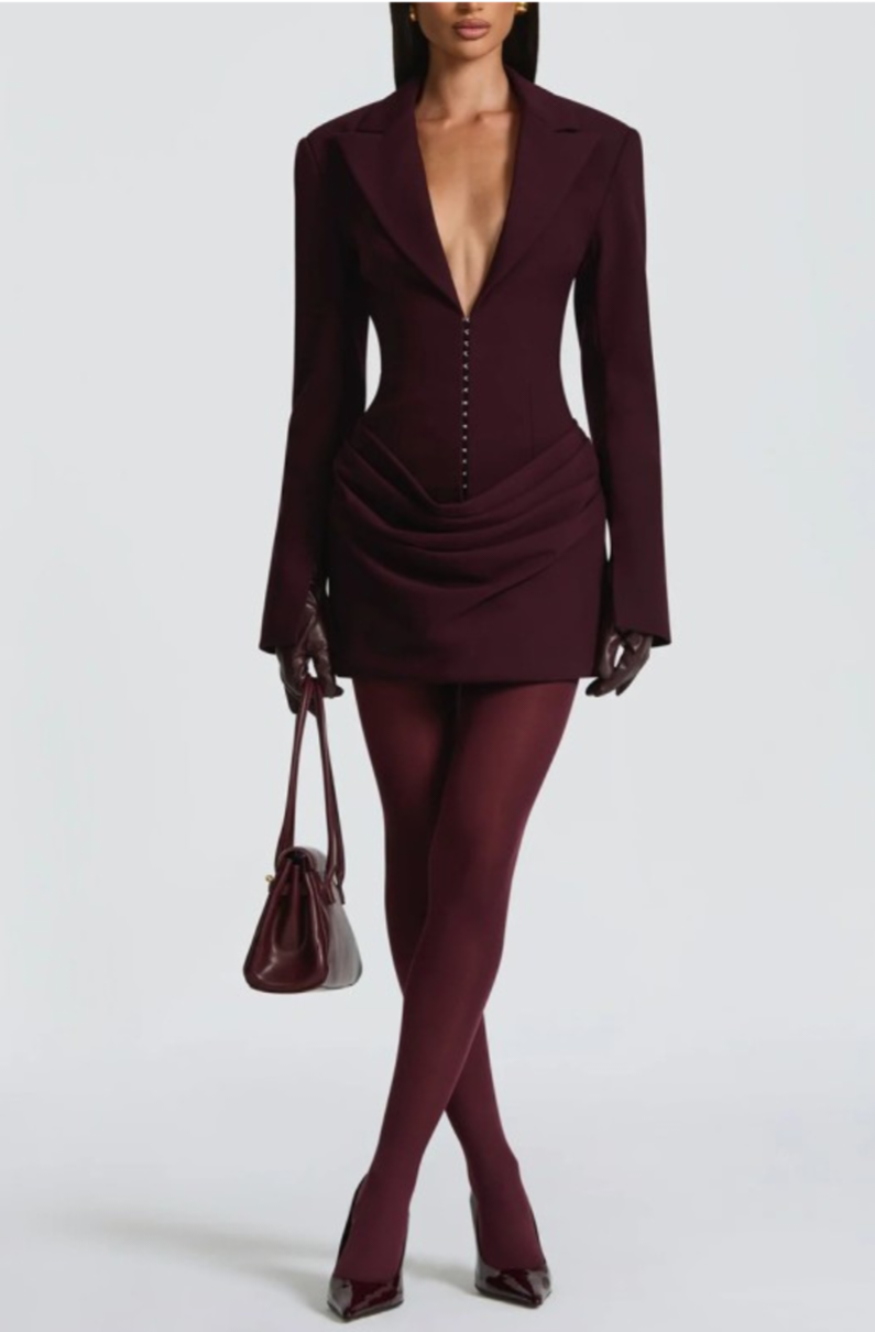 Plum Mini Blazer Dress