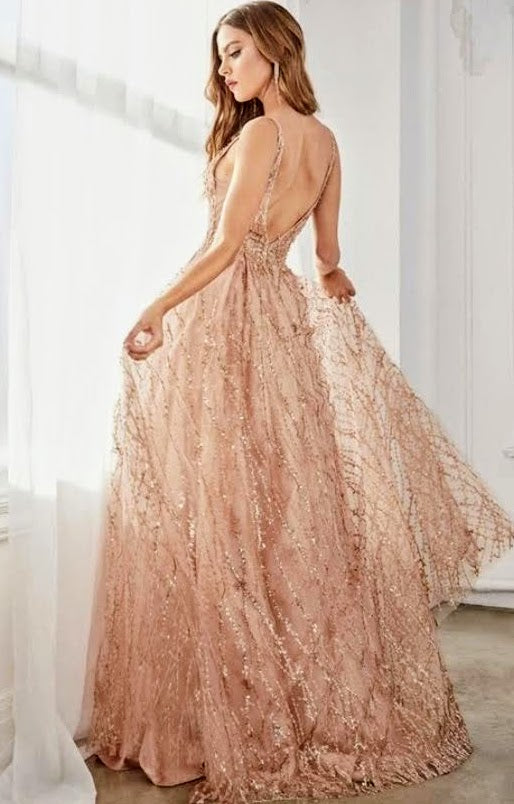 Glitter C32 Beaded Evening Gown