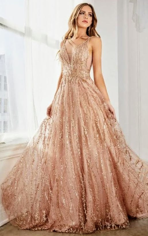 Glitter C32 Beaded Evening Gown