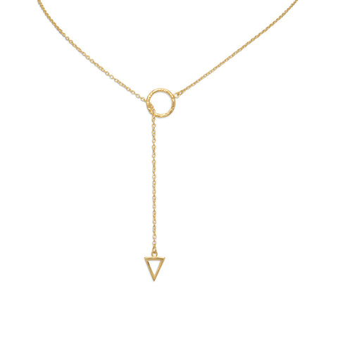 24" 14 Karat Gold Plated Multishape Lariat Necklace Item #: 33957