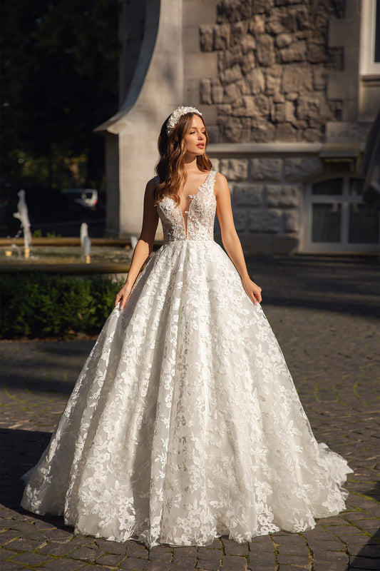 Brianna beaded embroidered wedding dress 5321