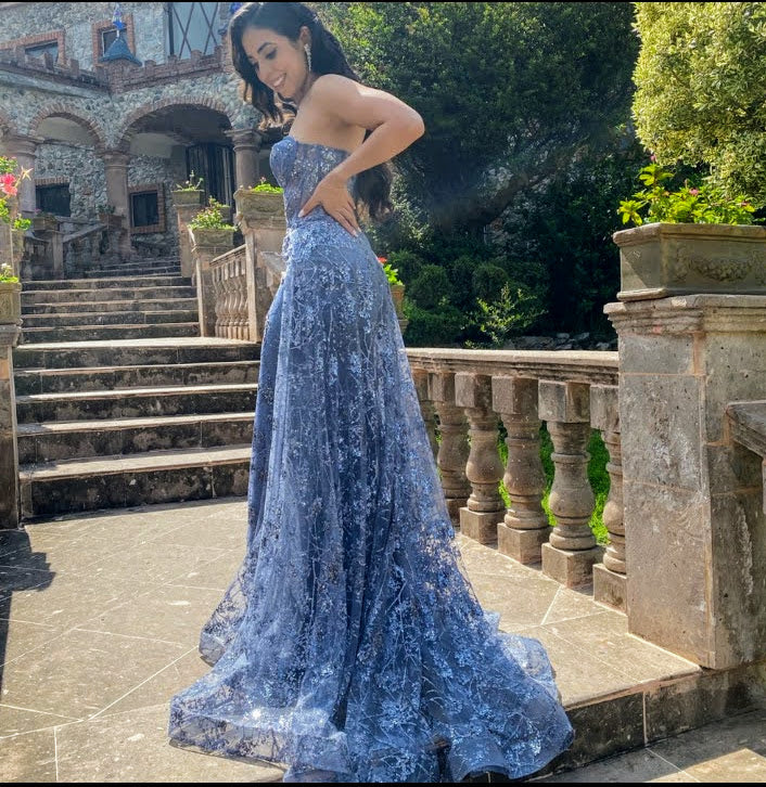 Floral corset ogwn CB046 evening dress