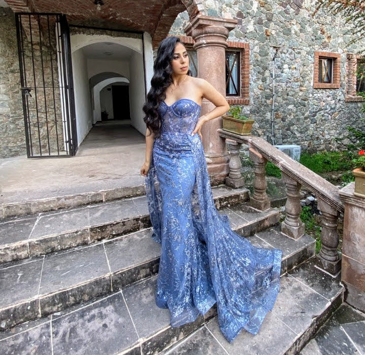 Floral corset ogwn CB046 evening dress