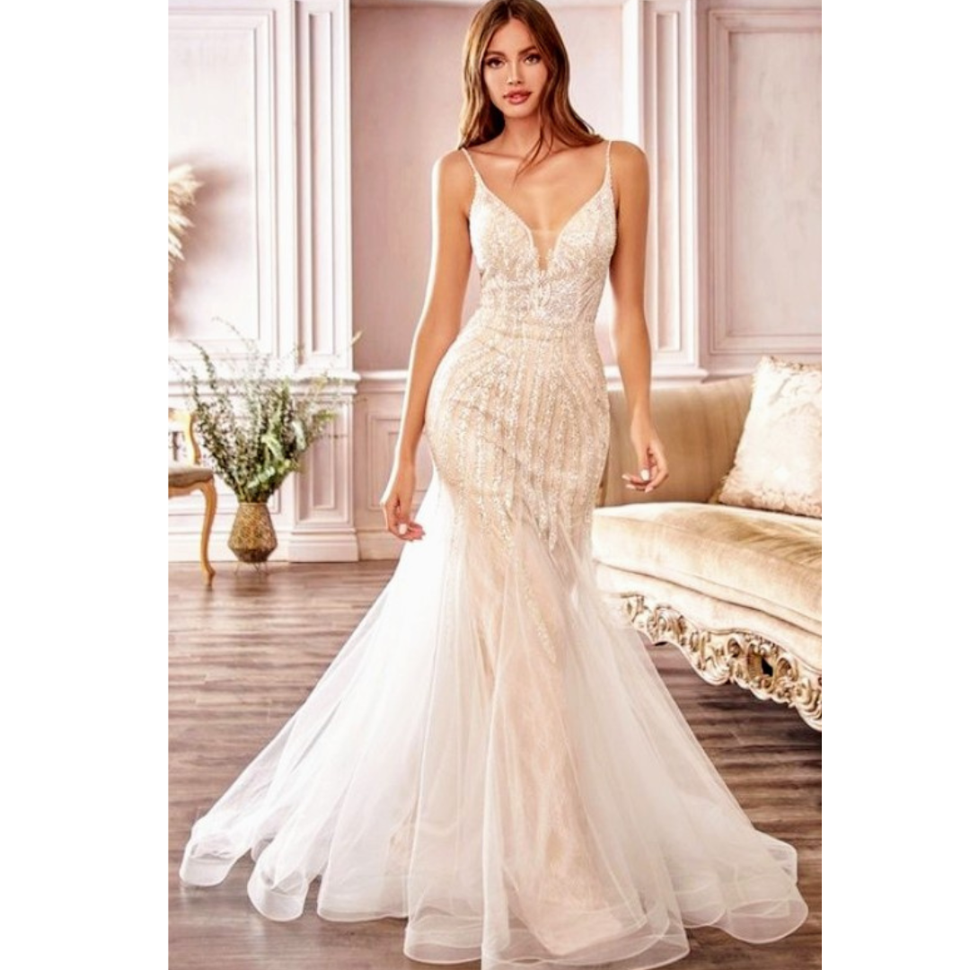 Mermaid beaded wedding dress CDS401